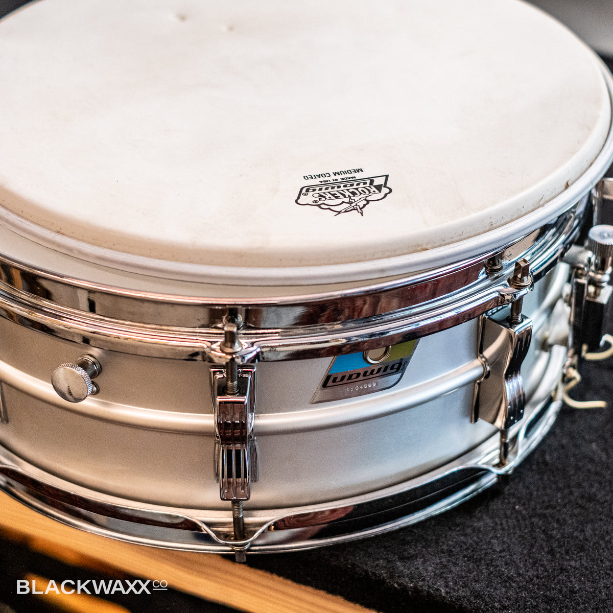 Vintage Ludwig Acrolite 14x5 - 70s Pointed Blue/Olive Badge - 1104568