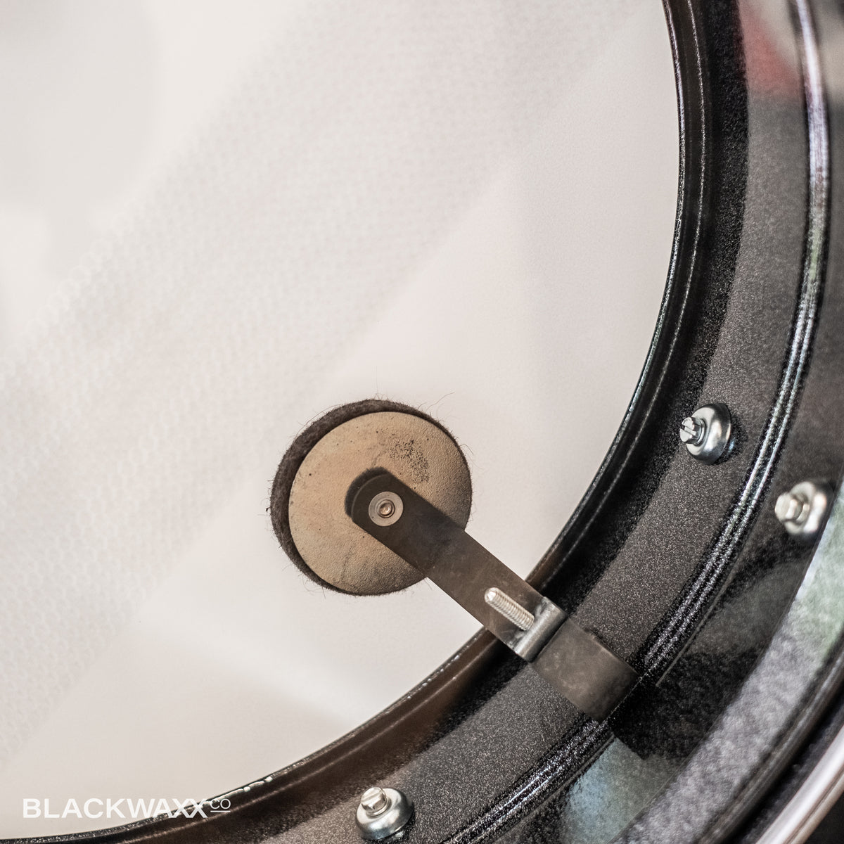 Vintage Ludwig Black Galaxy Acrolite 14x5 serial 6340574, view 14