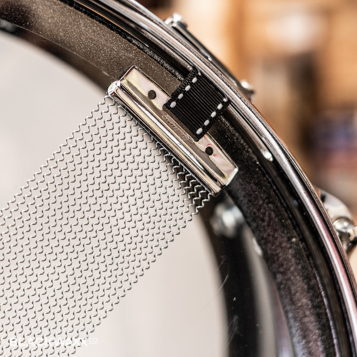 Vintage Ludwig Black Galaxy Acrolite 14x5 serial 6340574, view 15