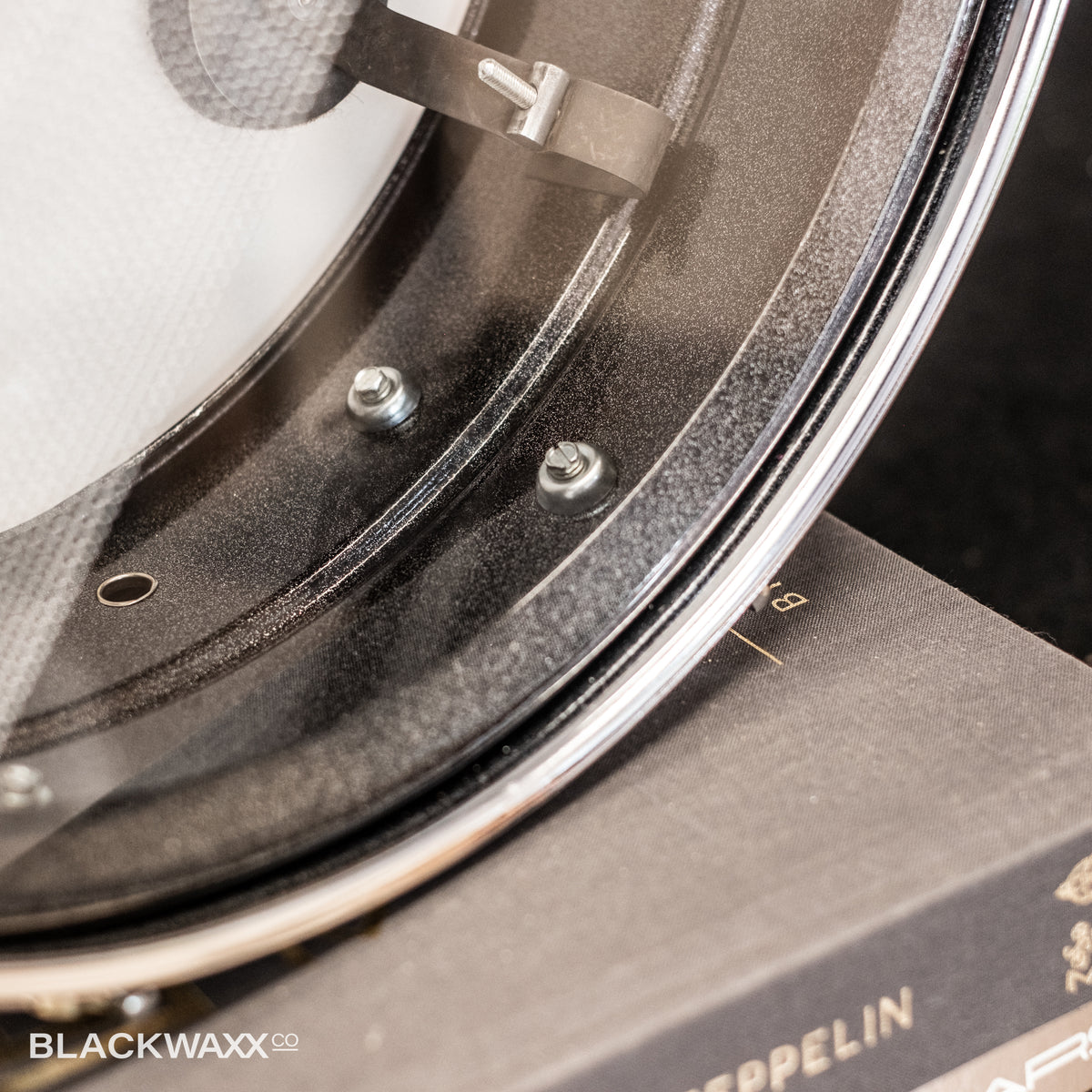 Vintage Ludwig Black Galaxy Acrolite 14x5 serial 6340574, view 16