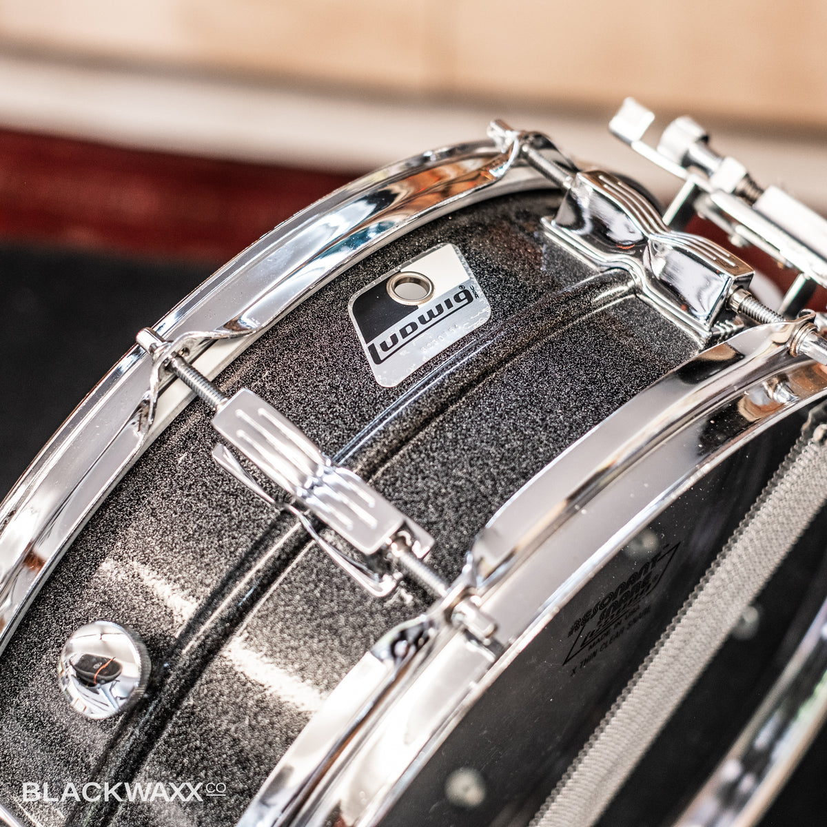 Vintage Ludwig Black Galaxy Acrolite 14x5 serial 6340574, view 19