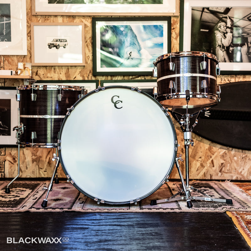 C&C Custom Gladstone Drumset - 24/13/16 - Ebony Stain with Inlay