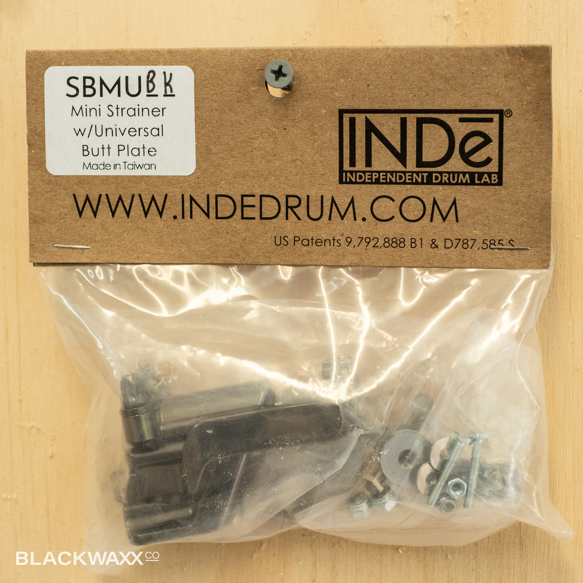 INDe Mini strainer throw-off and butt plate in black nickel