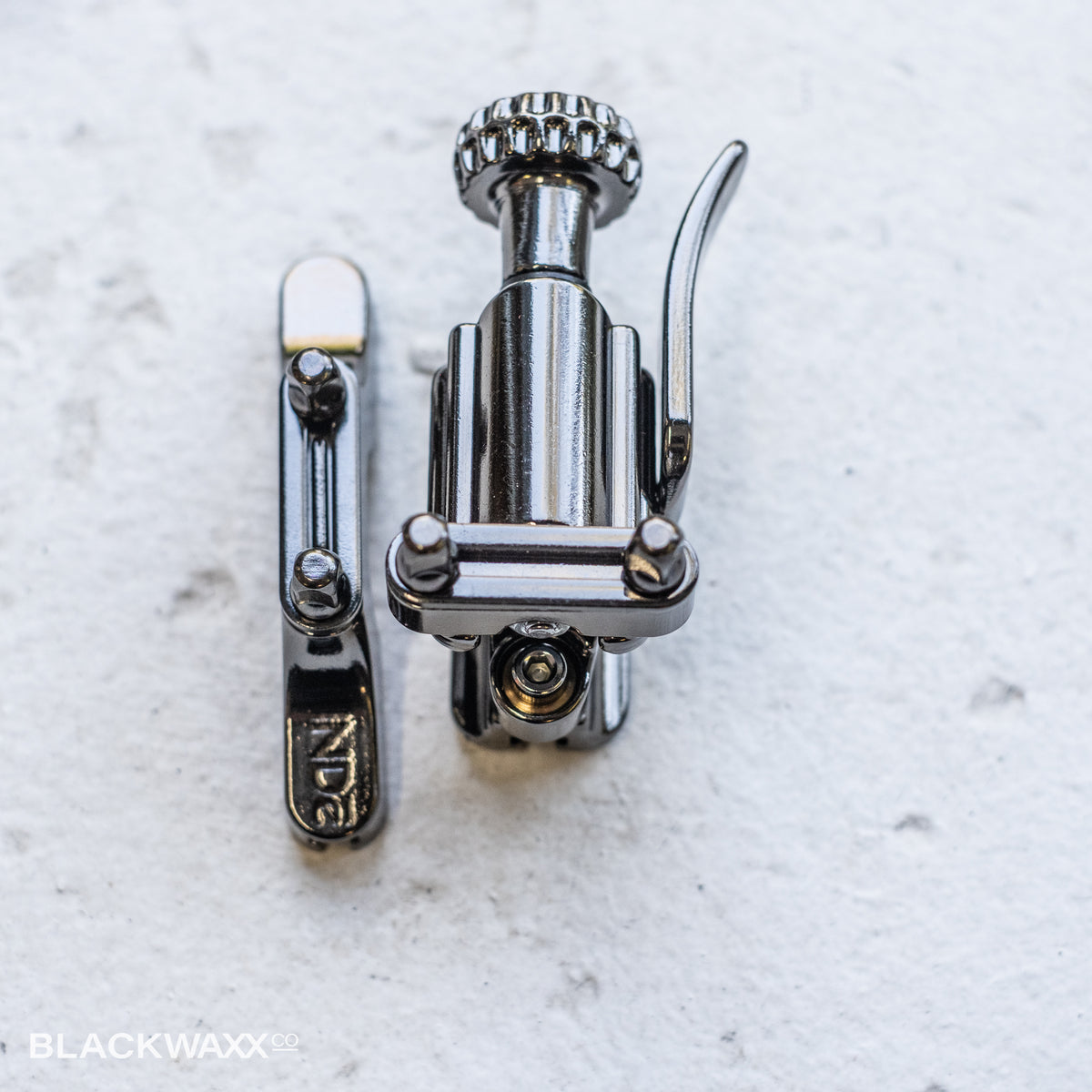 INDe Mini strainer throw-off and butt plate for piccolo snare drums