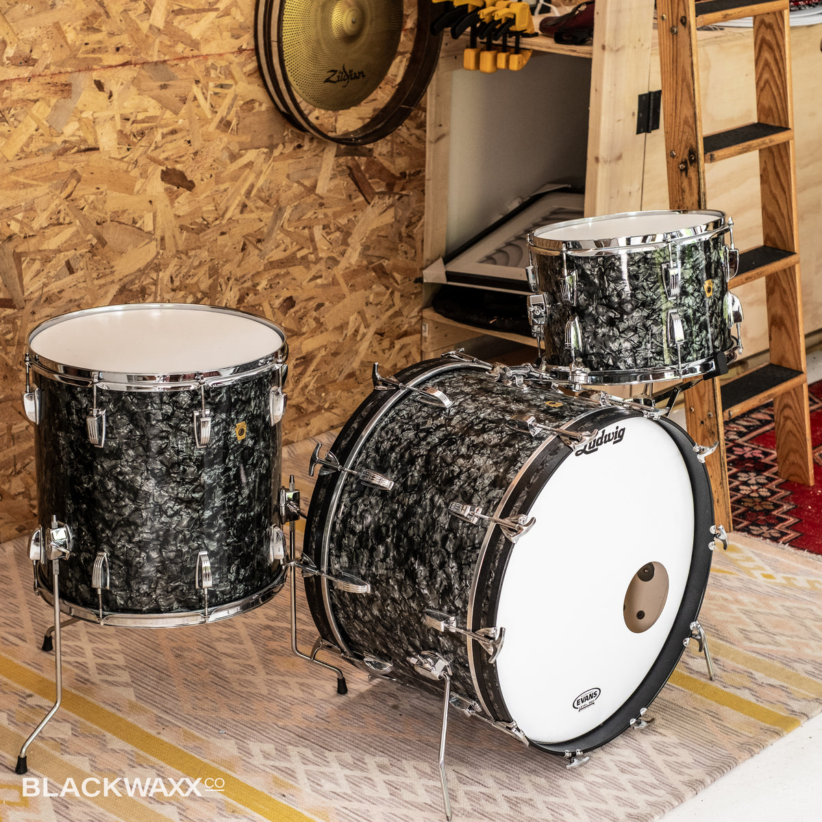 VINTAGE: Ludwig Super Classic - 22, 13, 16 - Black Diamond Pearl
