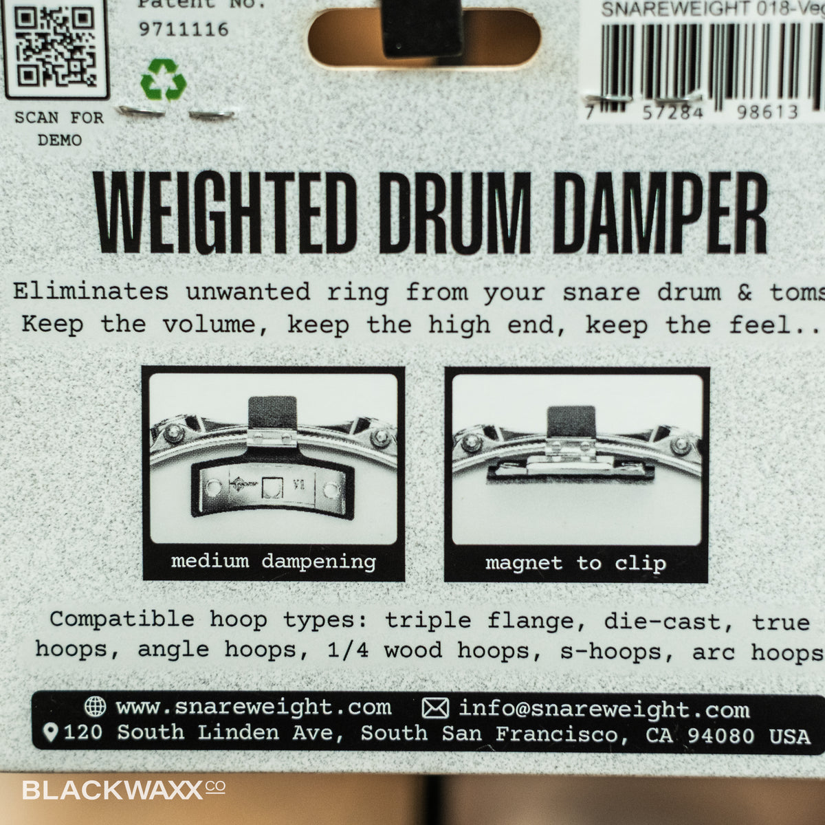Snareweight V1 100g vegan leather drum dampener