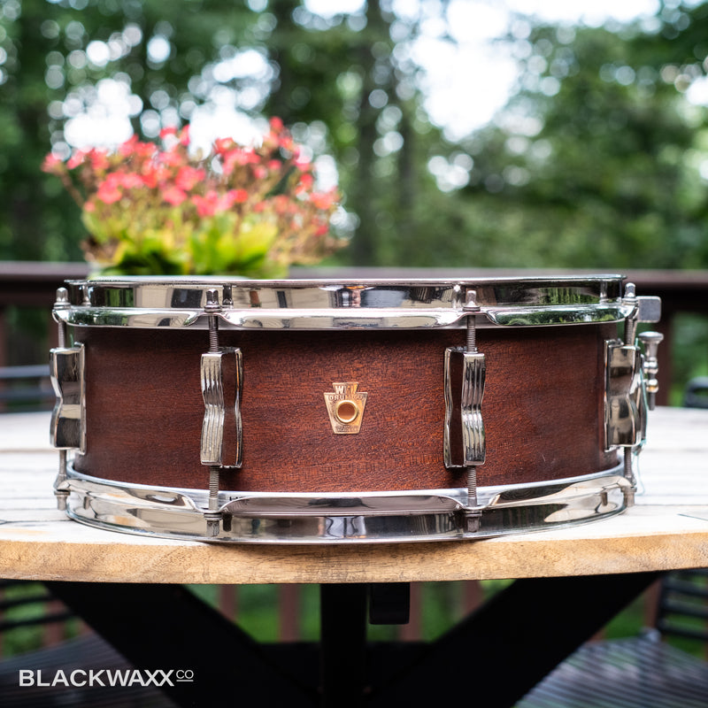 VINTAGE: WFL Snare - 1950's - 14x5 - Mahogany w/ re-rings