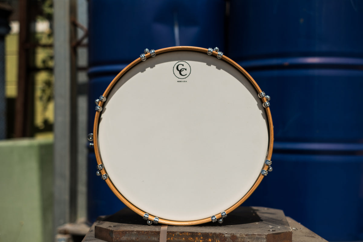 C&C - Aluminium Snare - Vintage Blue w/ Aged Aged Wood Hoops - 14x6.5