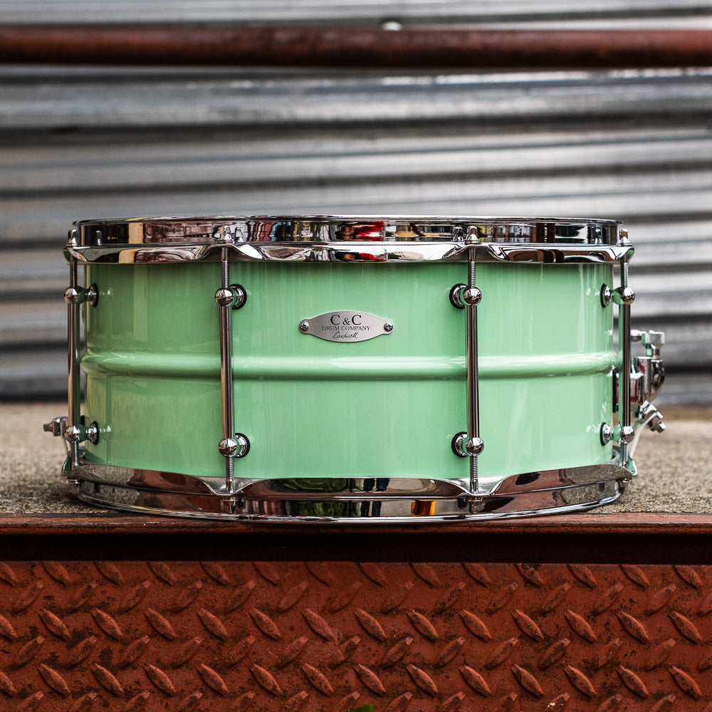 C&C - Aluminium Snare - Menta Green Gloss - 14x6.5
