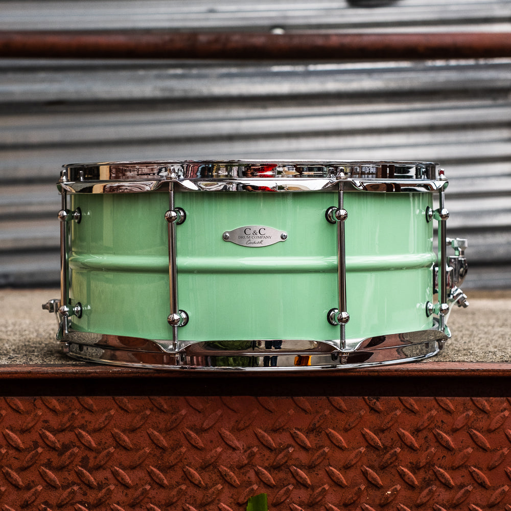 C&C - Aluminium Snare - Menta Green Gloss - 14x6.5